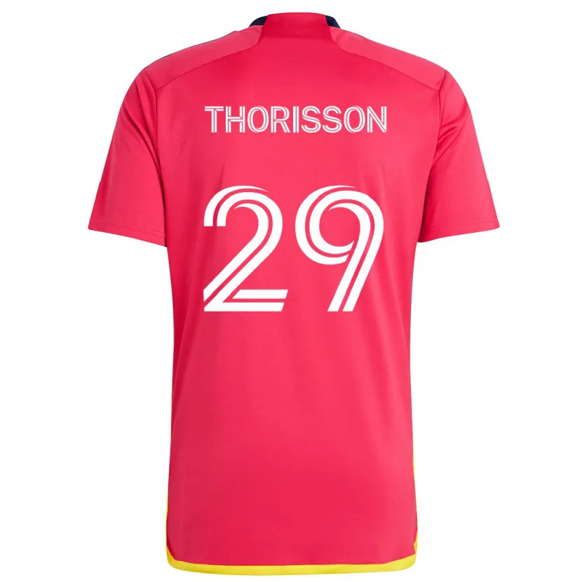 Danxen Men Nökkvi Thórisson #29 Red Blue Home Jersey 2024/25 T-Shirt