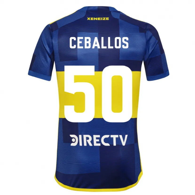 Danxen Men Julián Ceballos #50 Blue Yellow Home Jersey 2024/25 T-Shirt