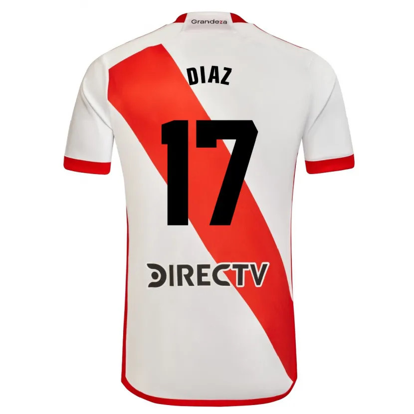 Danxen Men Paulo Díaz #17 White Red Home Jersey 2024/25 T-Shirt