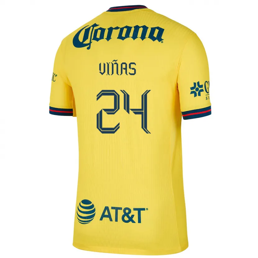 Danxen Men Federico Viñas #24 Yellow Blue Home Jersey 2024/25 T-Shirt