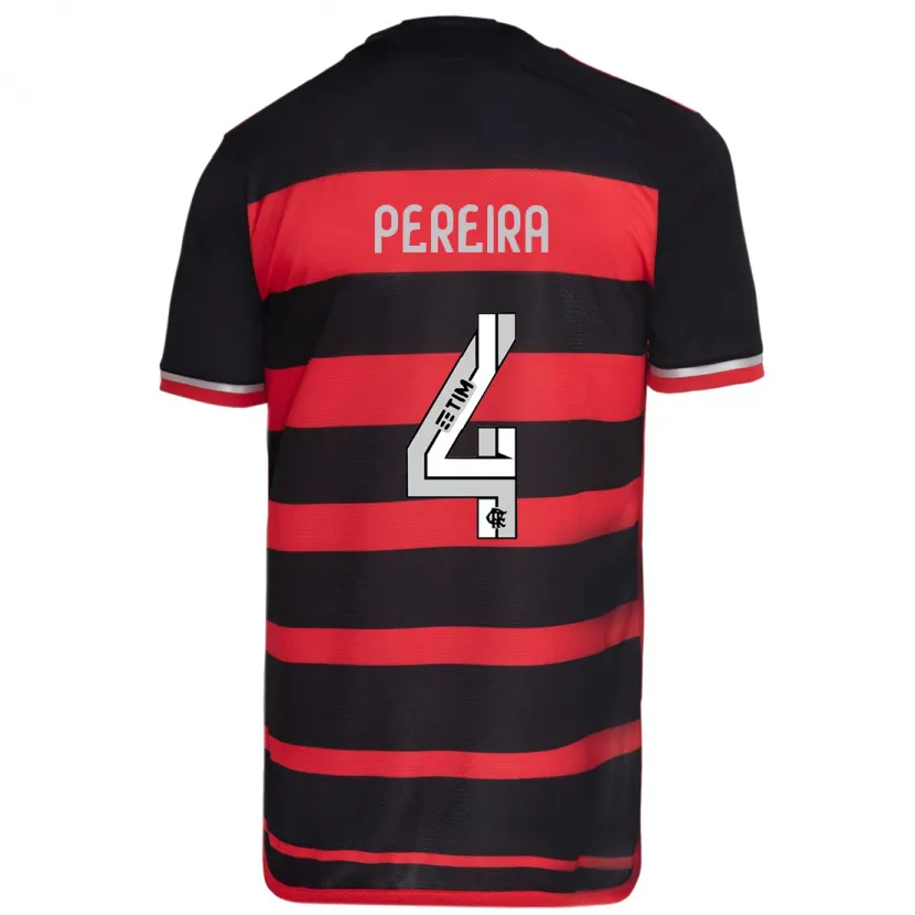 Danxen Men Léo Pereira #4 Red Black Home Jersey 2024/25 T-Shirt