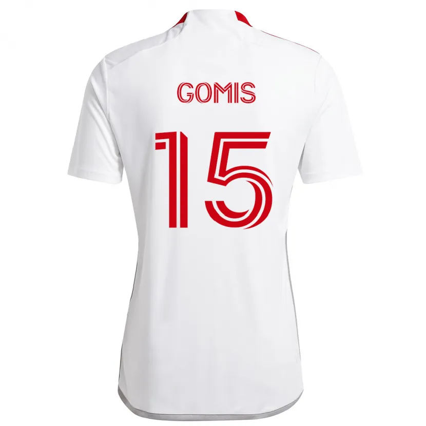 Danxen Men Nicksoen Gomis #15 White Red Away Jersey 2024/25 T-Shirt