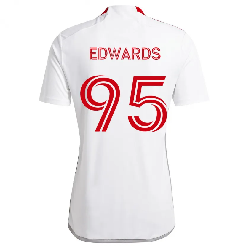 Danxen Men Nathaniel Edwards #95 White Red Away Jersey 2024/25 T-Shirt