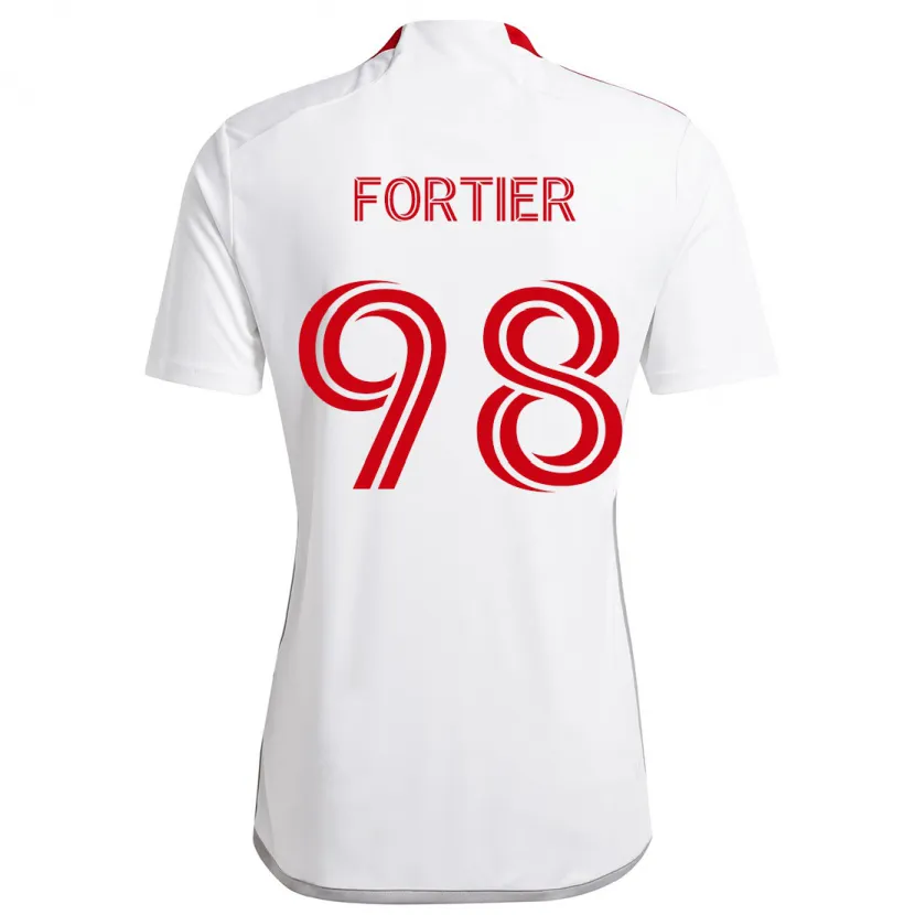 Danxen Men Kristjan Fortier #98 White Red Away Jersey 2024/25 T-Shirt