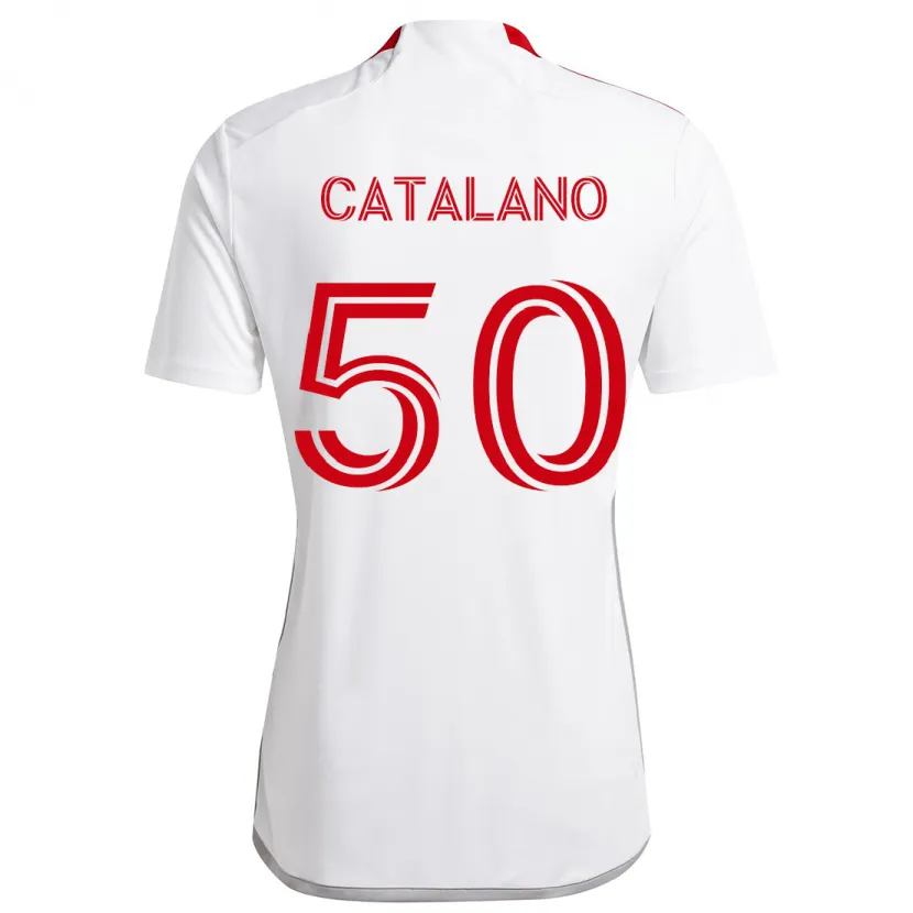 Danxen Men Gianluca Catalano #50 White Red Away Jersey 2024/25 T-Shirt