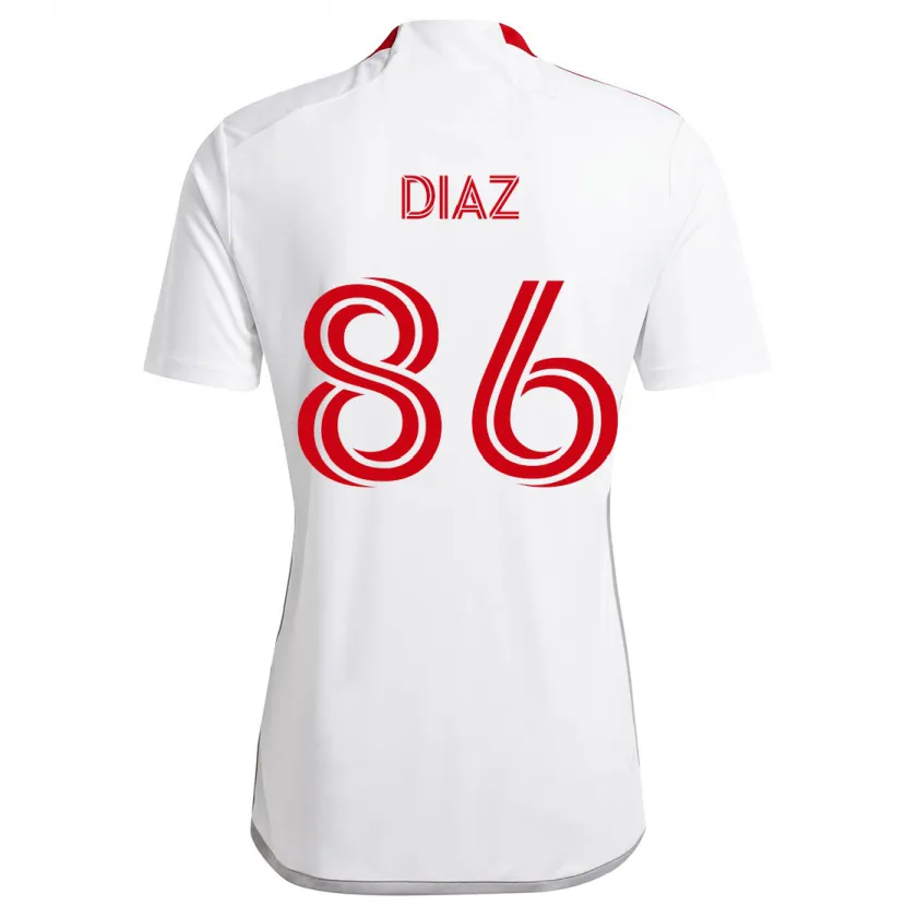 Danxen Men Alec Díaz #86 White Red Away Jersey 2024/25 T-Shirt