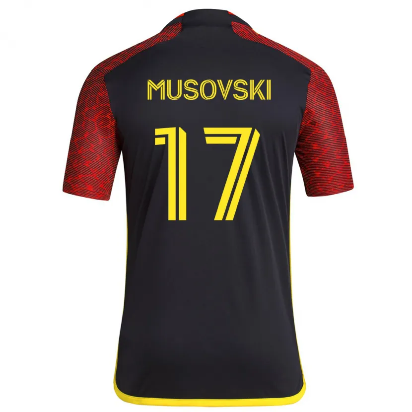 Danxen Men Danny Musovski #17 Red Black Away Jersey 2024/25 T-Shirt