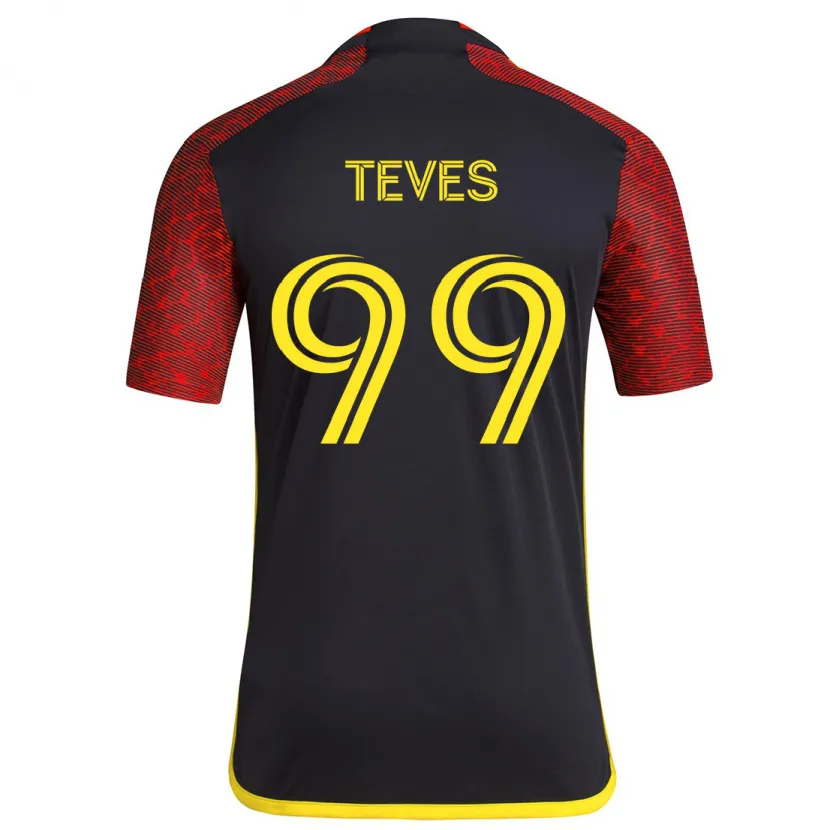 Danxen Men Dylan Teves #99 Red Black Away Jersey 2024/25 T-Shirt