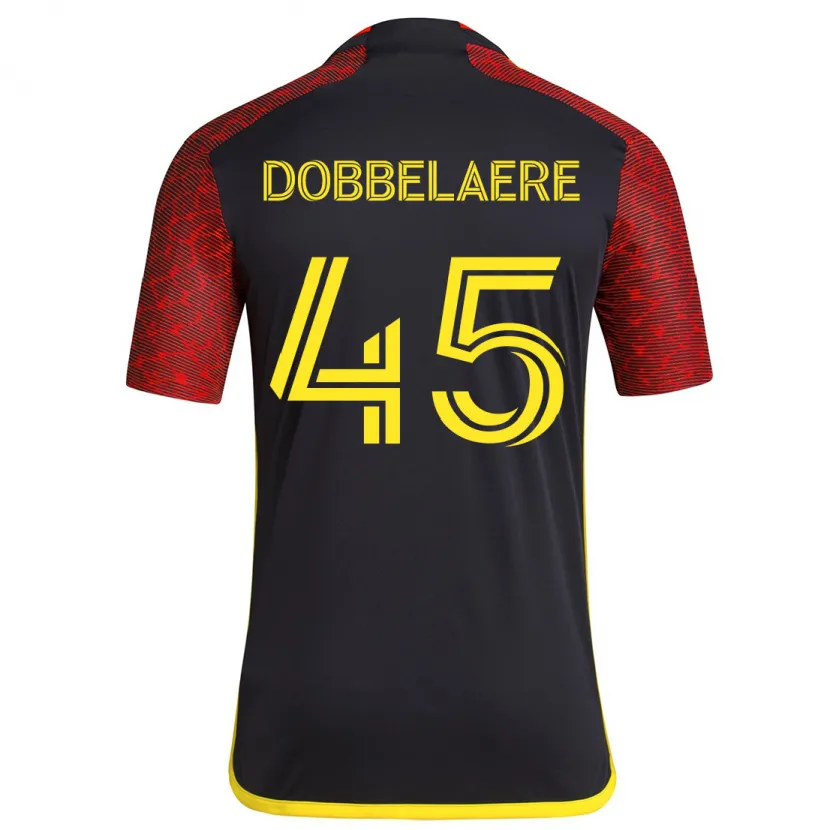 Danxen Men Ethan Dobbelaere #45 Red Black Away Jersey 2024/25 T-Shirt