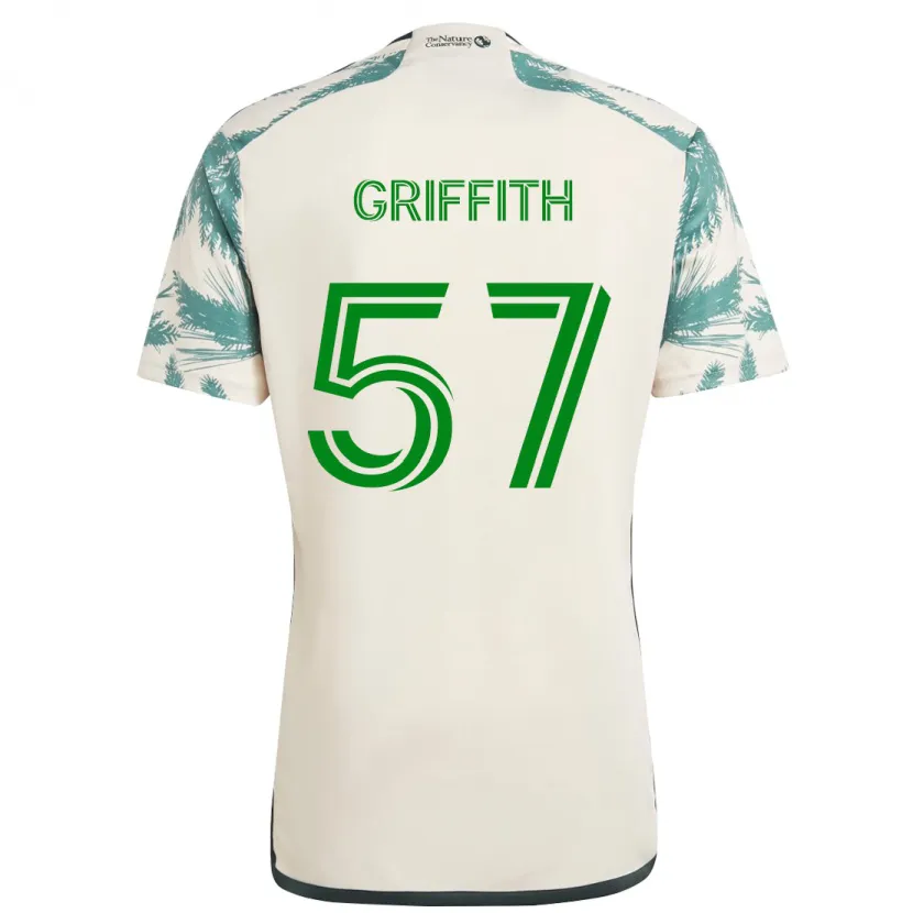 Danxen Men Víctor Griffith #57 Beige Brown Away Jersey 2024/25 T-Shirt