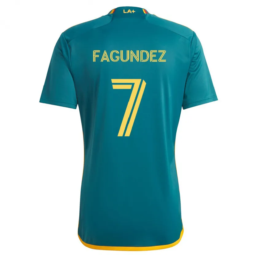 Danxen Men Diego Fagúndez #7 Green Yellow Away Jersey 2024/25 T-Shirt