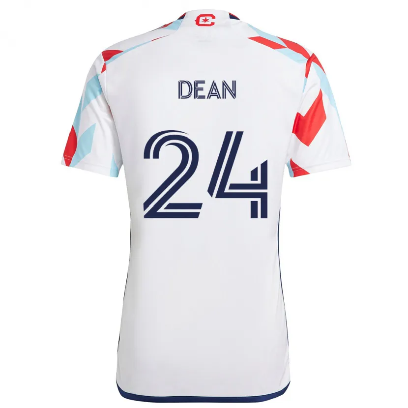 Danxen Men Jonathan Dean #24 White Red Blue Away Jersey 2024/25 T-Shirt