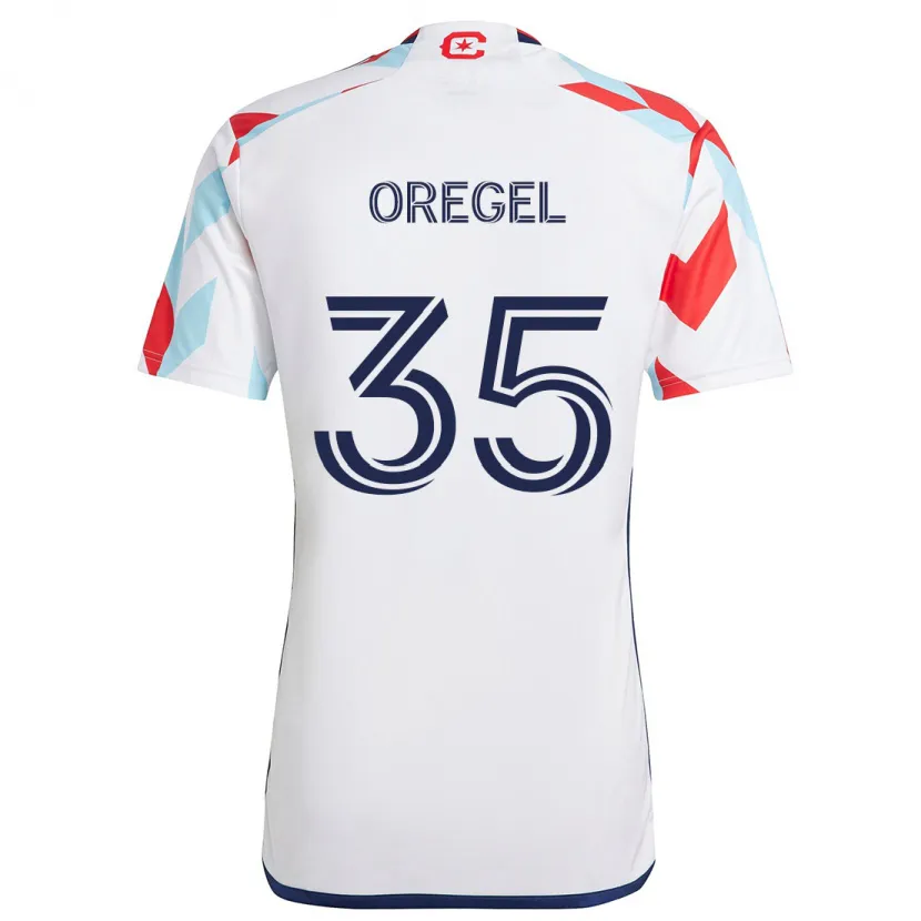 Danxen Men Sergio Oregel #35 White Red Blue Away Jersey 2024/25 T-Shirt