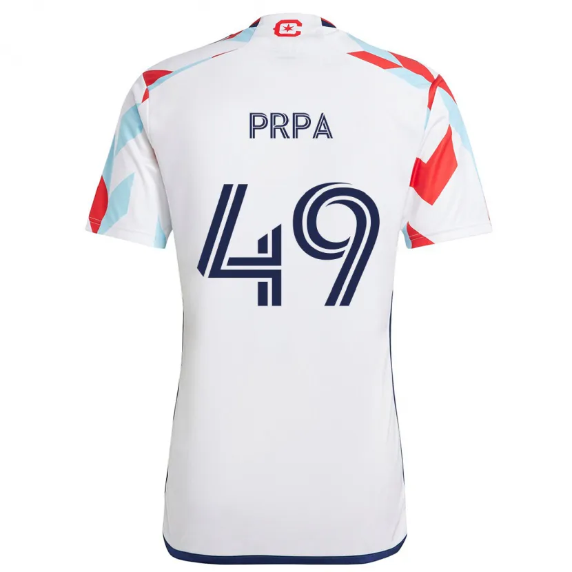 Danxen Men Luka Prpa #49 White Red Blue Away Jersey 2024/25 T-Shirt