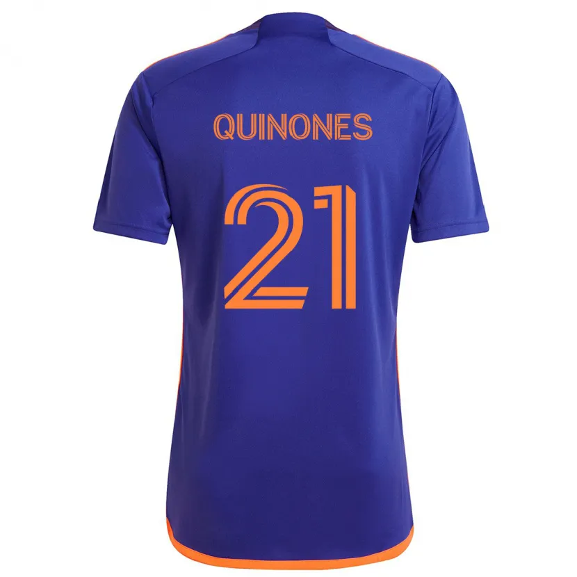 Danxen Men Nelson Quiñónes #21 Purple Orange Away Jersey 2024/25 T-Shirt