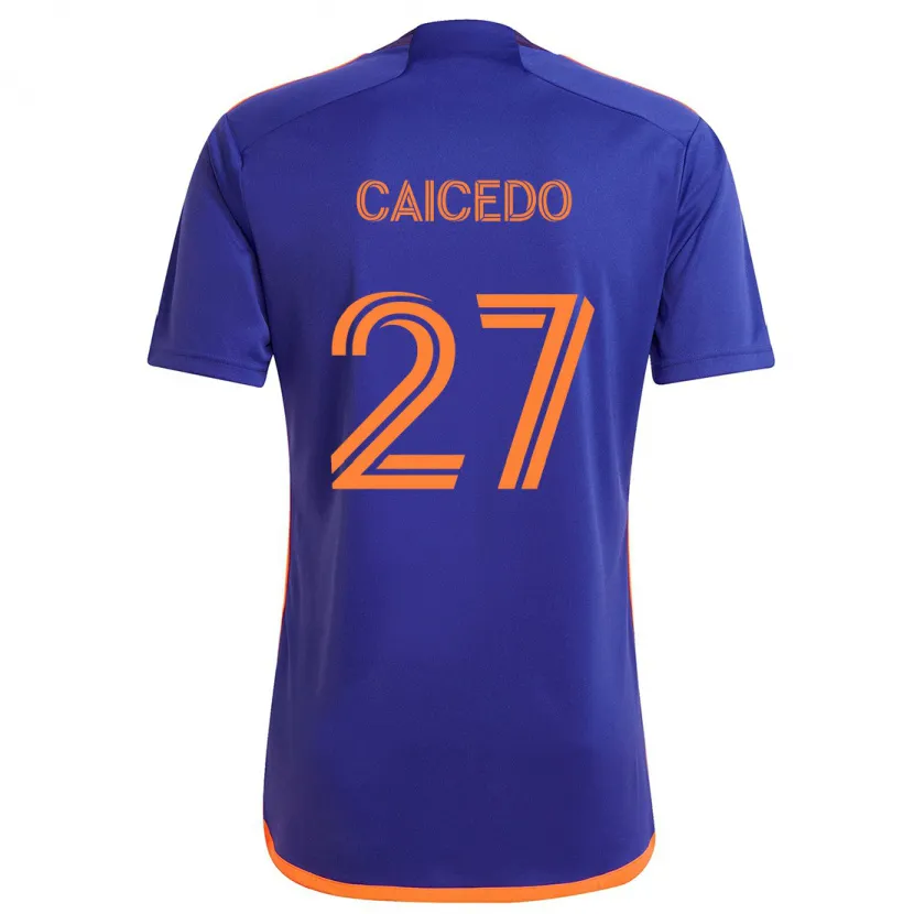 Danxen Men Luis Caicedo #27 Purple Orange Away Jersey 2024/25 T-Shirt