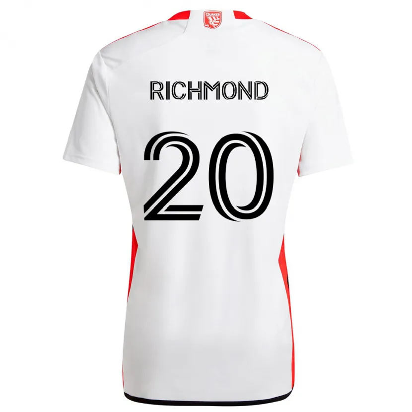 Danxen Men Will Richmond #20 White Red Away Jersey 2024/25 T-Shirt