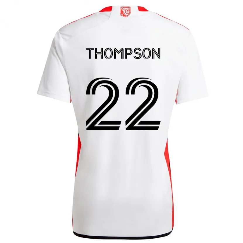 Danxen Men Tommy Thompson #22 White Red Away Jersey 2024/25 T-Shirt