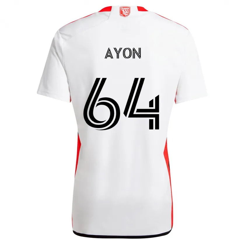 Danxen Men Jerry Ayon #64 White Red Away Jersey 2024/25 T-Shirt