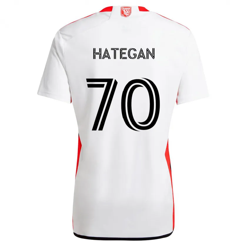 Danxen Men Roberto Hategan #70 White Red Away Jersey 2024/25 T-Shirt