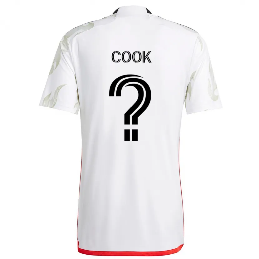 Danxen Men Christopher Cook #0 White Red Black Away Jersey 2024/25 T-Shirt