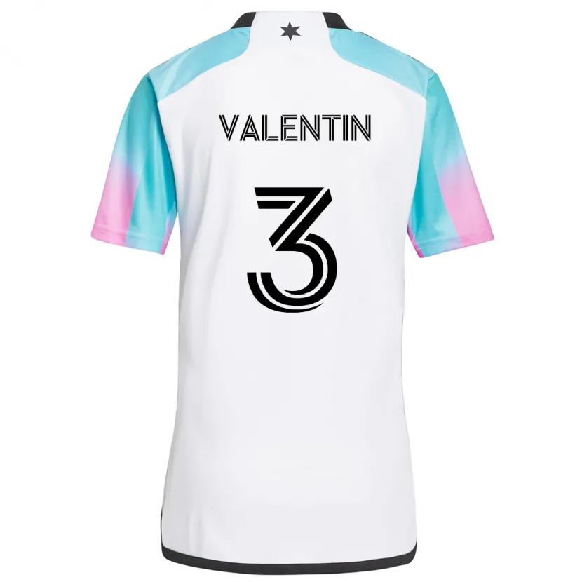 Danxen Men Zarek Valentin #3 White Blue Black Away Jersey 2024/25 T-Shirt