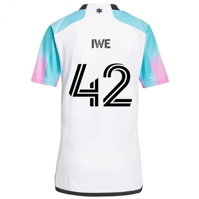 Danxen Men Emmanuel Iwe #42 White Blue Black Away Jersey 2024/25 T-Shirt