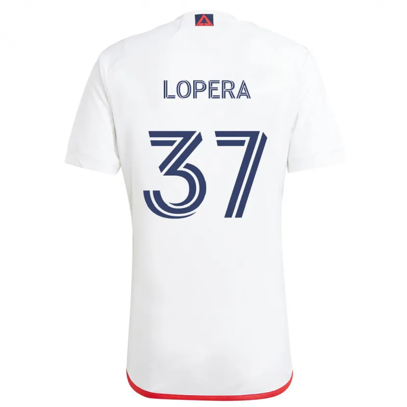 Danxen Men Steban Lopera #37 White Red Away Jersey 2024/25 T-Shirt