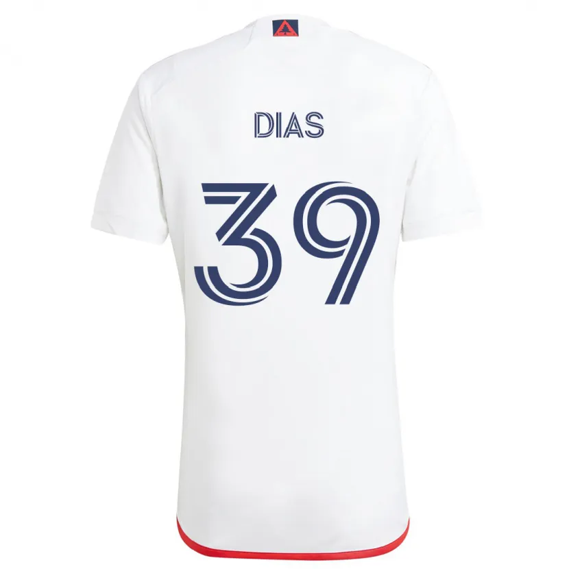 Danxen Men Marcos Dias #39 White Red Away Jersey 2024/25 T-Shirt