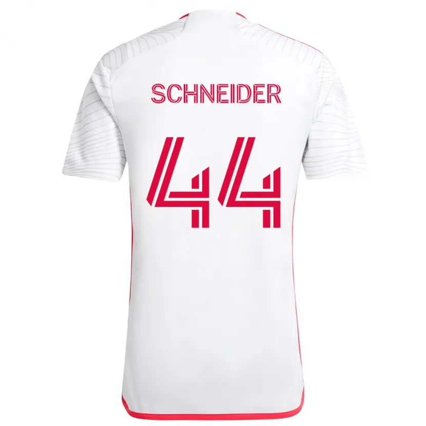 Danxen Men Max Schneider #44 White Red Away Jersey 2024/25 T-Shirt