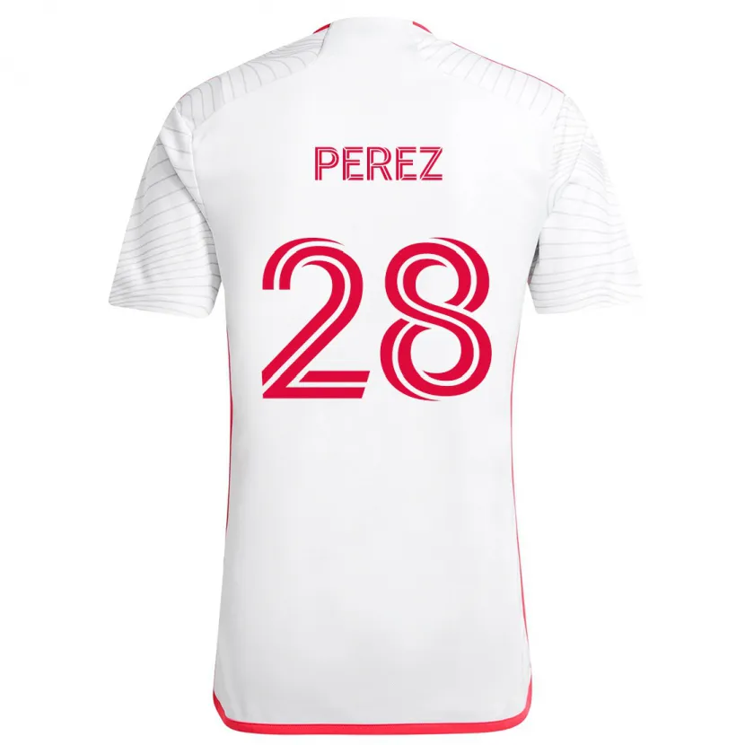 Danxen Men Miguel Perez #28 White Red Away Jersey 2024/25 T-Shirt