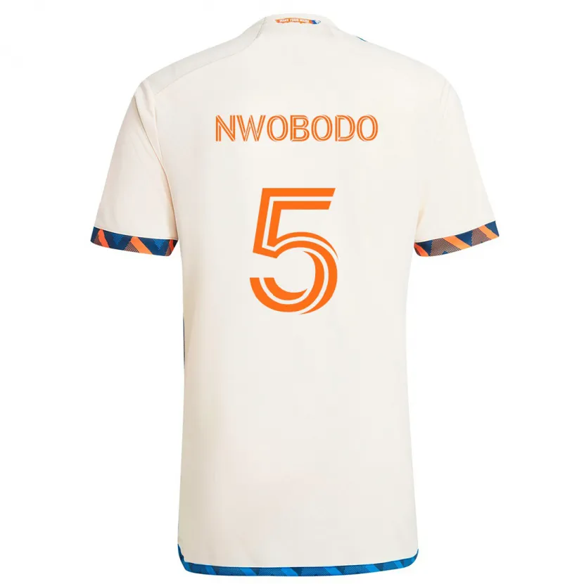 Danxen Men Obinna Nwobodo #5 White Orange Away Jersey 2024/25 T-Shirt