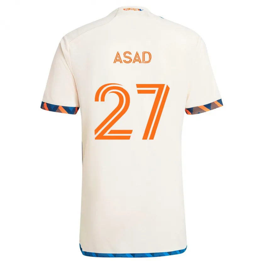 Danxen Men Yamil Asad #27 White Orange Away Jersey 2024/25 T-Shirt