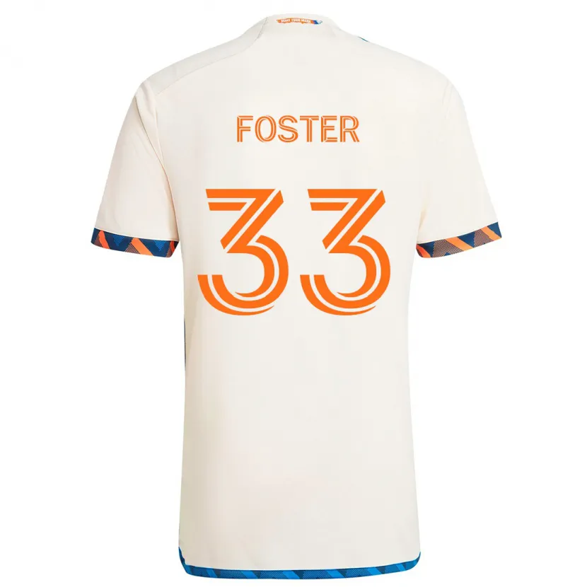 Danxen Men Isaiah Foster #33 White Orange Away Jersey 2024/25 T-Shirt