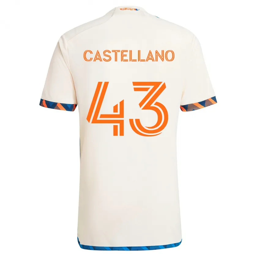 Danxen Men Jesús Castellano #43 White Orange Away Jersey 2024/25 T-Shirt