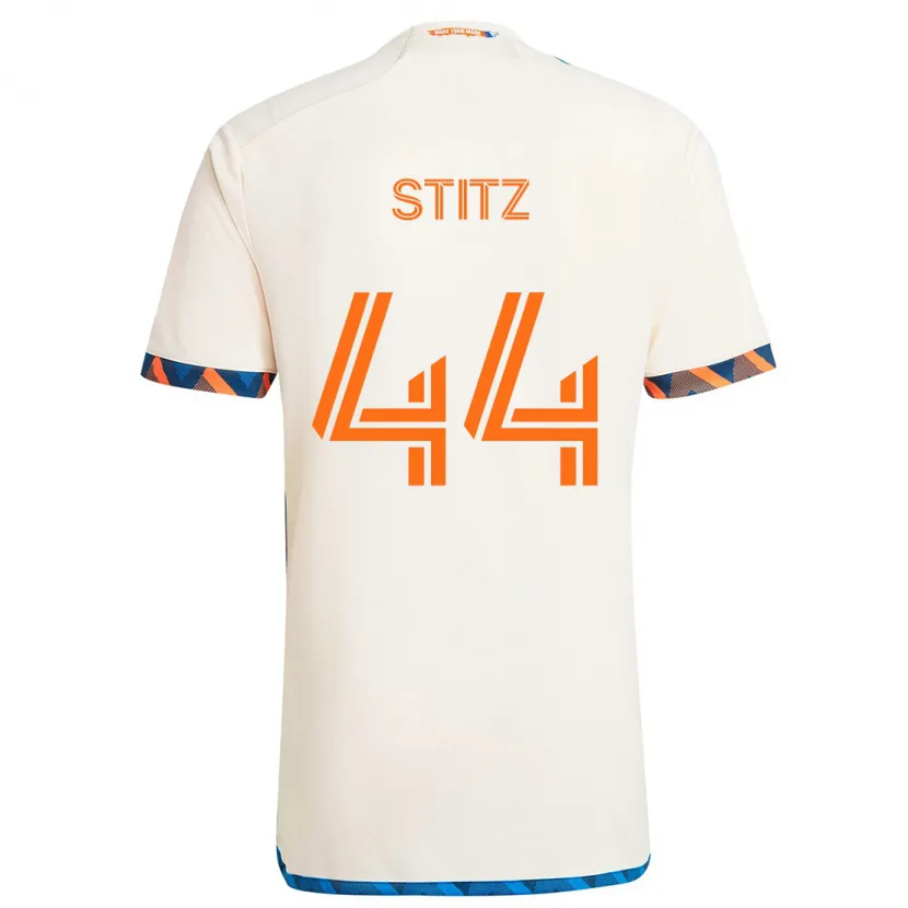 Danxen Men Ben Stitz #44 White Orange Away Jersey 2024/25 T-Shirt