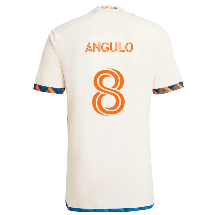 Danxen Men Marco Angulo #8 White Orange Away Jersey 2024/25 T-Shirt