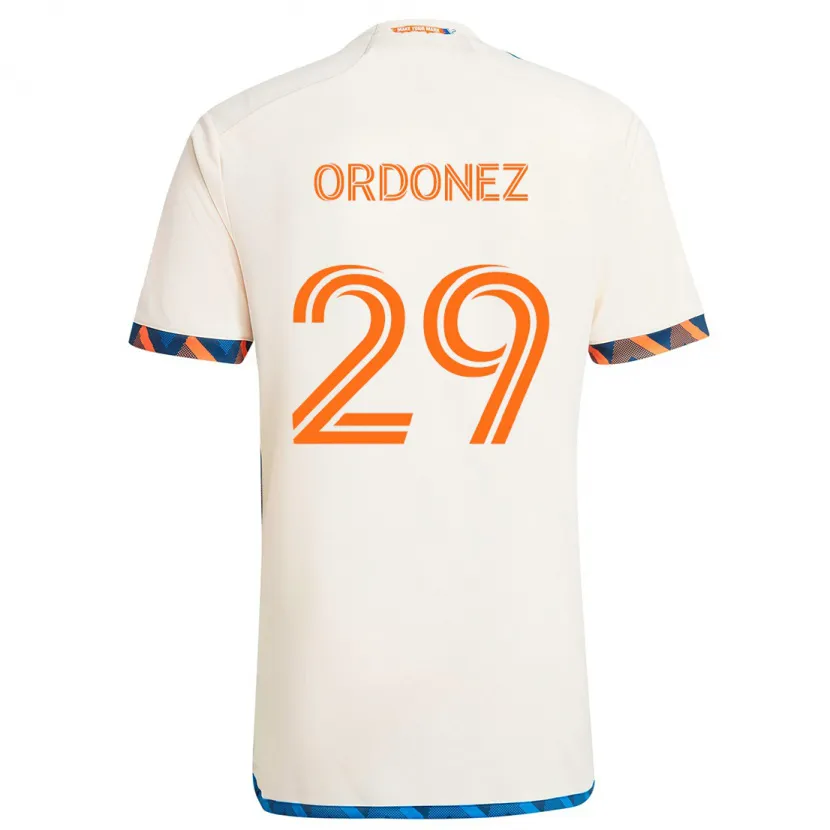 Danxen Men Arquímides Ordóñez #29 White Orange Away Jersey 2024/25 T-Shirt