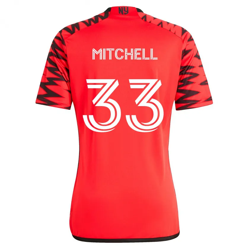 Danxen Men Roald Mitchell #33 Red Black White Away Jersey 2024/25 T-Shirt