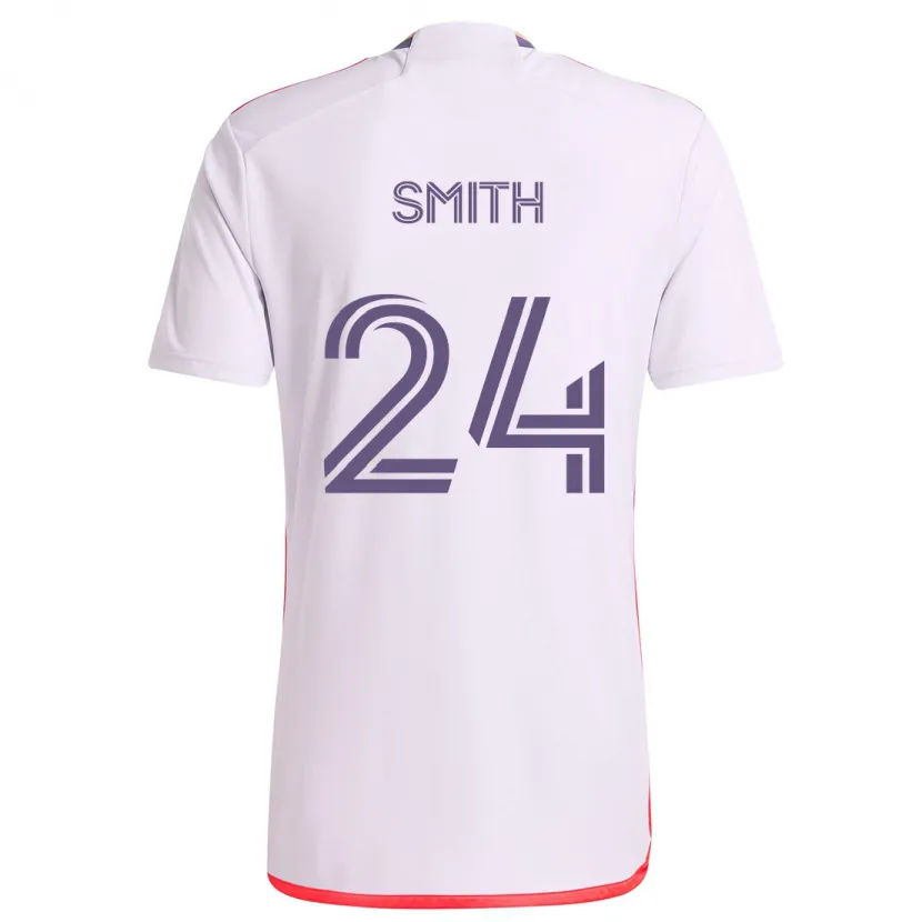 Danxen Men Kyle Smith #24 White Red Purple Away Jersey 2024/25 T-Shirt