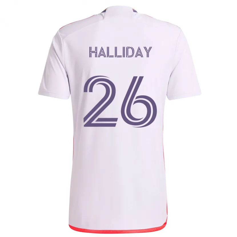 Danxen Men Michael Halliday #26 White Red Purple Away Jersey 2024/25 T-Shirt