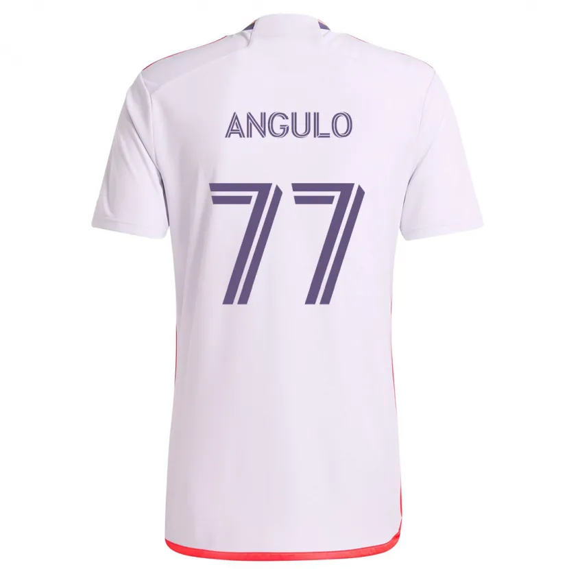 Danxen Men Iván Angulo #77 White Red Purple Away Jersey 2024/25 T-Shirt