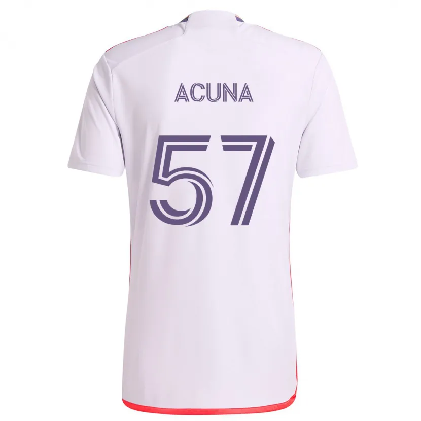 Danxen Men Cristofer Acuña #57 White Red Purple Away Jersey 2024/25 T-Shirt