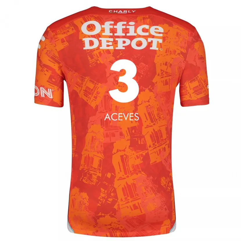 Danxen Men Alonso Aceves #3 Orange White Away Jersey 2024/25 T-Shirt