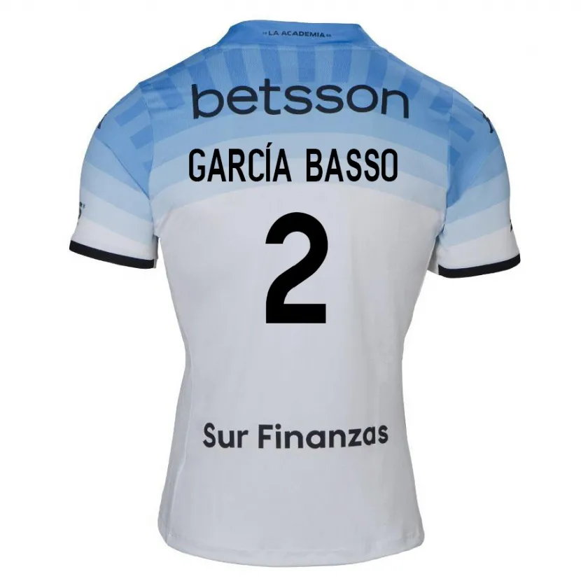 Danxen Men Agustín García Basso #2 White Blue Black Away Jersey 2024/25 T-Shirt