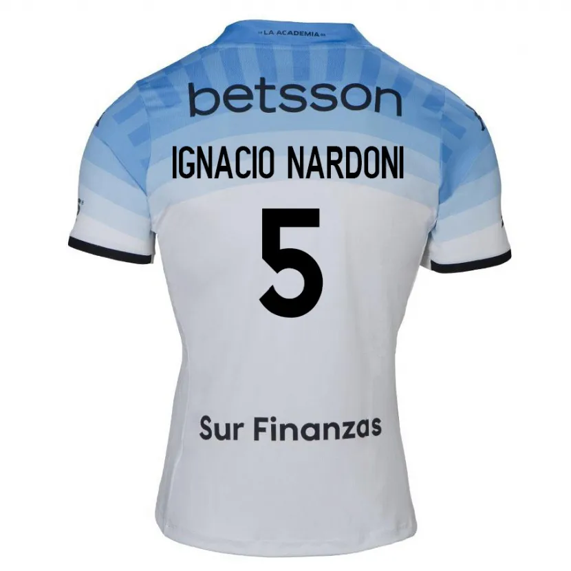 Danxen Men Juan Ignacio Nardoni #5 White Blue Black Away Jersey 2024/25 T-Shirt