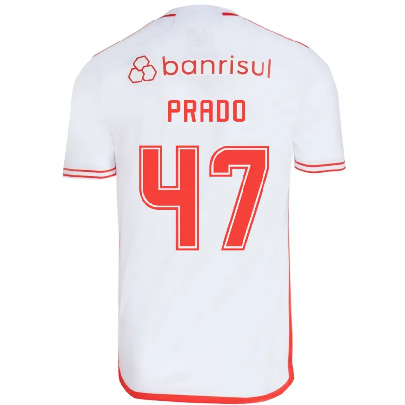 Danxen Men Gustavo Prado #47 White Red Away Jersey 2024/25 T-Shirt