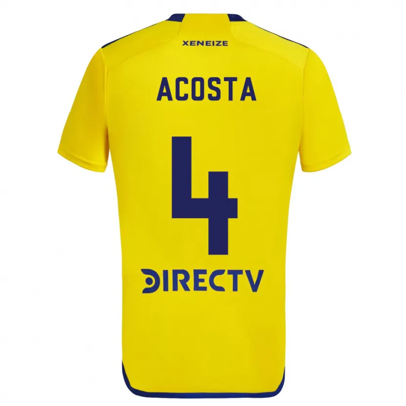 Danxen Men Natan Acosta #4 Yellow Blue Away Jersey 2024/25 T-Shirt