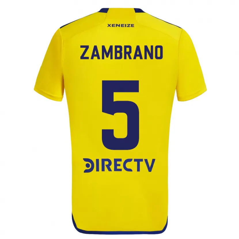 Danxen Men Carlos Zambrano #5 Yellow Blue Away Jersey 2024/25 T-Shirt