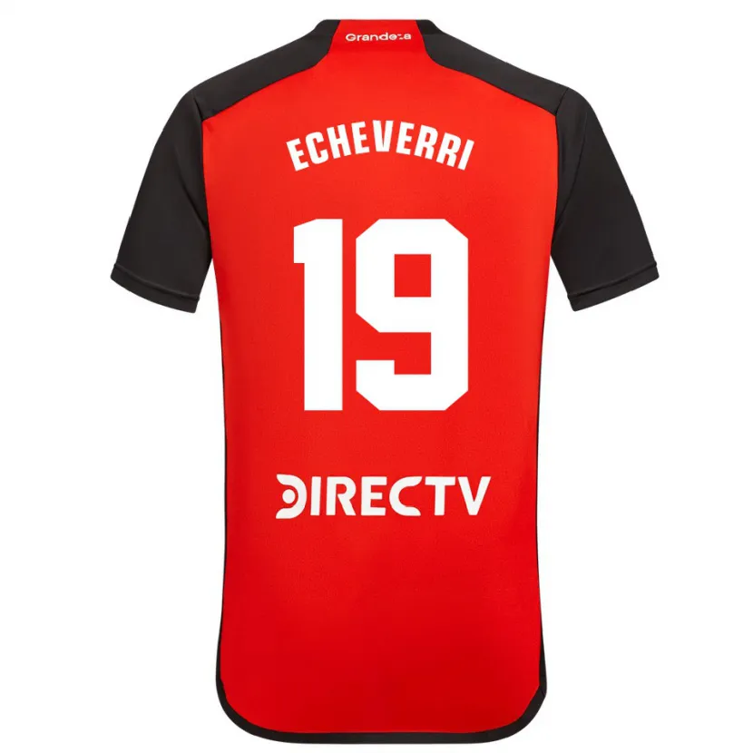 Danxen Men Claudio Echeverri #19 Red Black White Away Jersey 2024/25 T-Shirt